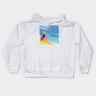 Woman on the Beach Kids Hoodie